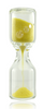 Thatcher Glass Heady 45 Second Sand Timer Yellow Sand With Clearish Mibs & Time Falling.