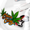 Close up of base design for 15" Cheech & Chong Glass Pop Art Beaker