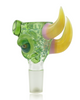 Ghost Cat 14mm Mutant Bowl in Green & Yellow Quarter Left