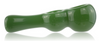 Double Bowl Glass Hand Pipe in Jade Green Side Double Bowl Glass Hand Pipe in Jade Green Side