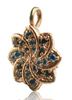 Kuhns Electro Formed Custom Black & Blue CZ Pendant Quarter left Kuhns Electro Formed Custom Black & Blue CZ Pendant Quarter left