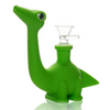 5" LIT Silicone Dino Water Pipe Green With Bowl