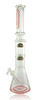 22" Preemo Glass Red Double Tree Perc Beaker Tube Quarter Left