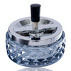 Glass Spinning Ashtray in Blue