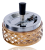 Fujima Amber Gem-cut Glass Spinning Ashtray