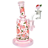 8" Pulsar Peaches Fruit Series Glow Dab Rig with Cap & Pearls Quarter Right