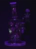 Glowing 8" Pulsar Peaches Fruit Series Glow Dab Rig with Cap & Pearls Quarter Right