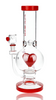 12" Pulsar Cupid’s Heart Bubble Base Water Pipe Three Quarter Left