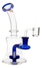 8" Red Eye Glass UFO Perc Concentrate Rig in Sapphire Blue
