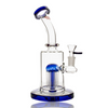 9" Red Eye Glass Overstand Bubbler in Sapphire Blue