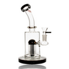 9" Red Eye Glass Overstand Bubbler in Black