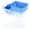 Banger Basket in Arctic Blue Lid off Quarter Left Turn