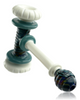 Close up of mouthpiece of Pajay Glass Carved White Hammer Close up of mouthpiece of Pajay Glass Carved White Hammer