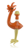 Elbo Glass & JOP Glass Dino In A Chicken Suit Creamsicle Left Profile With a Dome