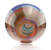 Rainbow Swirl Senrindipity  3" Jeff Green Worked Puck Dish Bottom