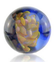 Donovan White Twisted Petal Vortex Glass Marble Donovan White Twisted Petal Vortex Glass Marble