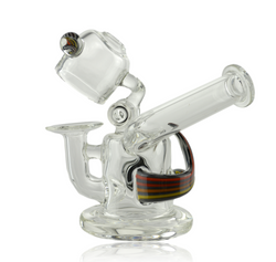 J-Red & Robinhood Glass Worked Flip Dome Rig Left Profile Hinge Up