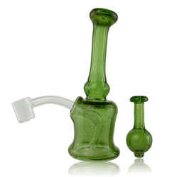 Walt C Glass 10mm Fume Tech Rig Left Profile With Carb Cap Walt C Glass 10mm Fume Tech Rig Left Profile With Carb Cap