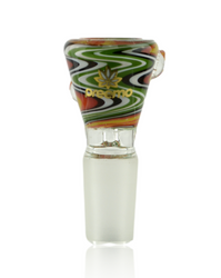 Preemo Glass 14mm Orange/Green/White Worked Bowl