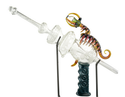 Stratisphere Glass Carved Scorpiondipitycycler With Custom Metal Stand Right Profile on Stand Stratisphere Glass Carved Scorpiondipitycycler With Custom Metal Stand Right Profile on Stand