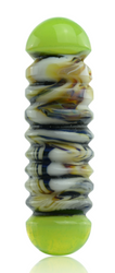 Pajay Glass Deepcut Rounded Carved Slyme Pendant Front Pajay Glass Deepcut Rounded Carved Slyme Pendant Front