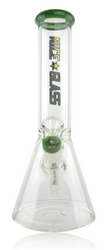 12" NICE GLASS JADE 5MM BEAKER TUBE W PINCH