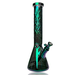 15" Red Eye Tek Green Metallic Terminator Finish Series Beaker With Multi Pointed