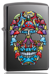 Zippo Mushroom Skull Lighter Closed Zippo Mushroom Skull Lighter Closed