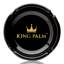 King Palm Glass Ashtray Black Top View King Palm Glass Ashtray Black Top View