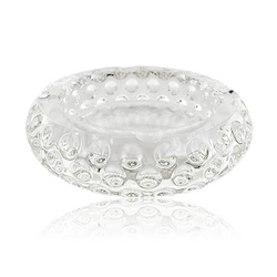 GLASS CRYSTAL ROUND CONCAVE ASHTRAY