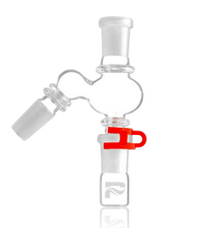 Clear Pulsar 14mm 45° Glass Bottom Oil Reclaimer with Coloured Joint Connector. Clear Pulsar 14mm 45° Glass Bottom Oil Reclaimer with Coloured Joint Connector.