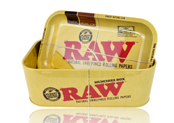RAW Munchies Box Metal Storage Box showing tray RAW Munchies Box Metal Storage Box showing tray