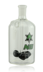 Nice Glass 14mm Green Logo Whirlybird Ash Catcher Quarter Right