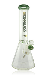 12" Nice Glass Jade 7mm Beaker Tube With Ice Pinch Quarter Right
