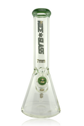 12" Nice Glass Jade 7mm Beaker Tube With Ice Pinch Front