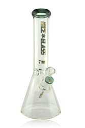 12" Nice Glass Pale Green 7mm Beaker Tube With Ice Pinch Quarter Right