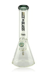 12" Nice Glass Pale Green 7mm Beaker Tube With Ice Pinch Front