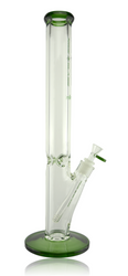 18" Green Nice Glass 9mm Straight Tube With Pinch Right Side Profile