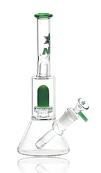 10" Nice Glass Jade Green Cup Perc Beaker Right Side Profile.