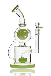 10.5" Preemo Glass Slime Green Drum To Swiss Recycler