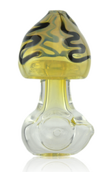 Mushroom Glass Pipe Fumed With Squiggles Standing Mushroom Glass Pipe Fumed With Squiggles Standing