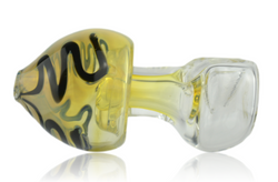 Mushroom Glass Pipe Fumed With Squiggles Side Mushroom Glass Pipe Fumed With Squiggles Side