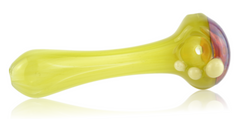 GLASS PIPE LEMON WITH RED HONEYCOMB SECTION