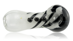 Glass Heads Chubby Pipe Black Over White