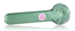 Glass Pipe Teal With Pink Dots