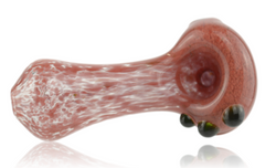 GLASS PIPE RED FRIT WITH BLACK MIBS