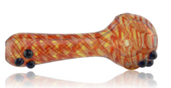 RED EYE GLASS PIPE RAKED FUMED RED WITH DOTS