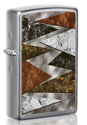 Zippo Street Chrome Pattern Lighter Quarter Right Zippo Street Chrome Pattern Lighter Quarter Right