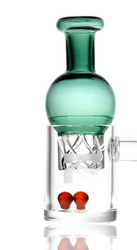 Pulsar 14mm 90° Quartz Banger & Teal Helix Carb Cap With Terp Beads Set