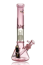 Pink 15.5" GEAR Premium Sidekick Dual Chamber Beaker water pipe
